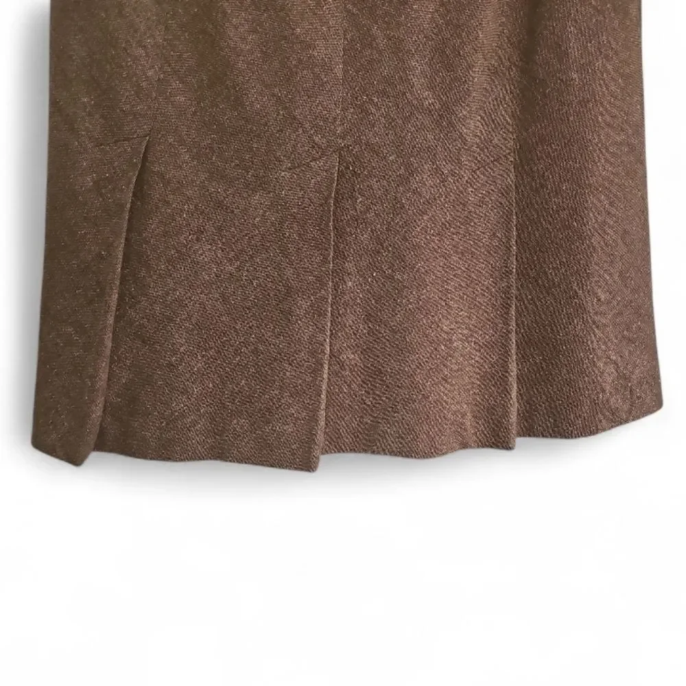 Ann Taylor Wool Silk Tweed A-Line Skirt Sz 6 Brown Timeless Winter Work Classic - Picture 6 of 12